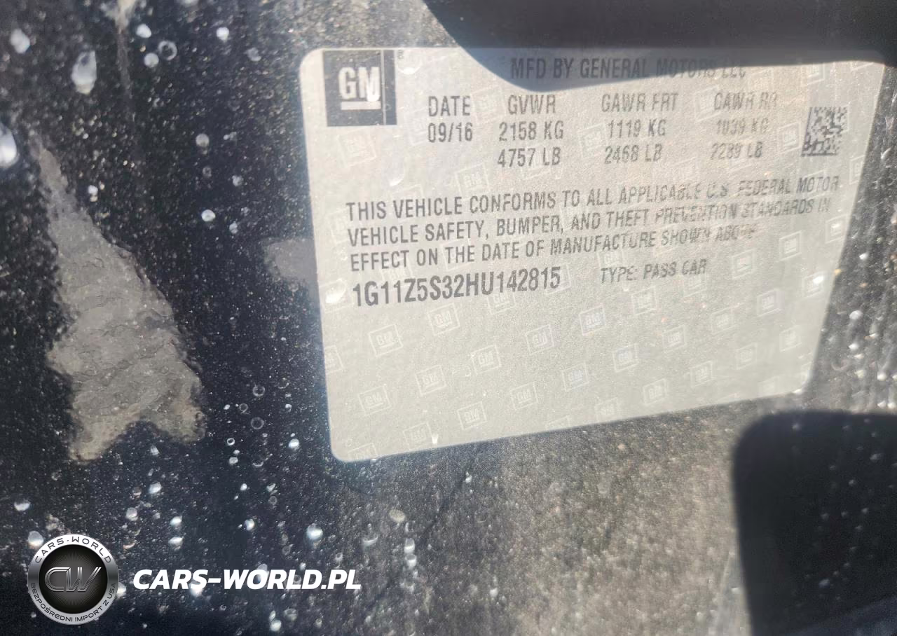 2017 Chevrolet Impala Ls VIN:1G11Z5S32HU142815 - 12