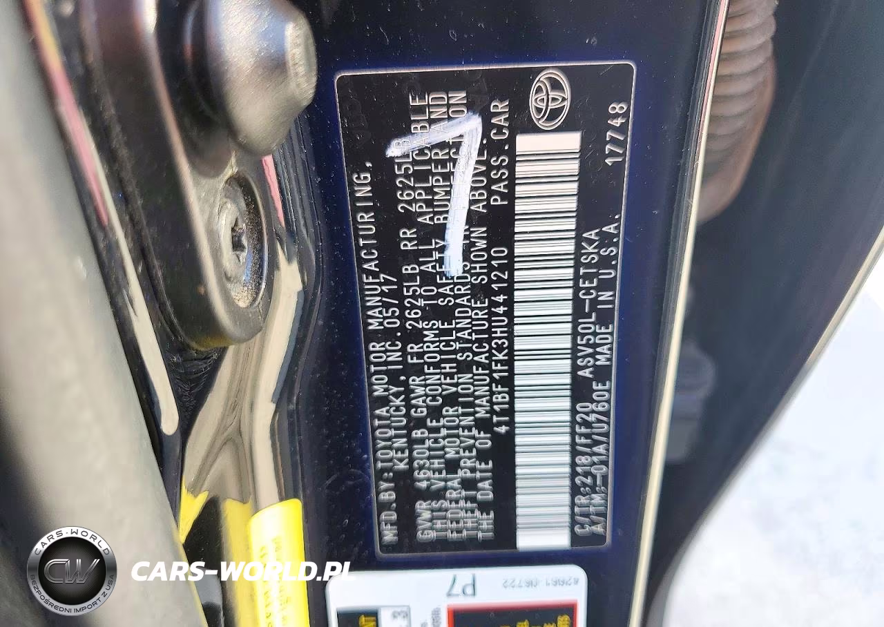 2017 Toyota Camry Se VIN:4T1BF1FK3HU441210 - 12