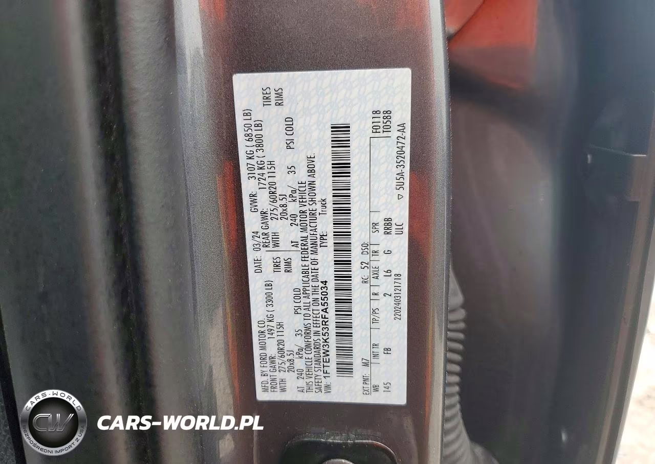 2024 Ford F150 Xlt VIN:1FTEW3K53RFA55034 - 13