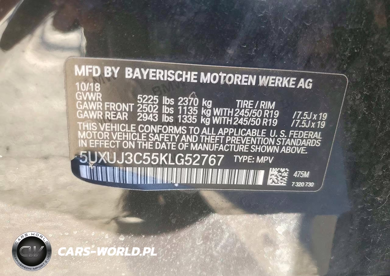 2019 BMW X4 xDrive30I VIN:5UXUJ3C55KLG52767 - 14