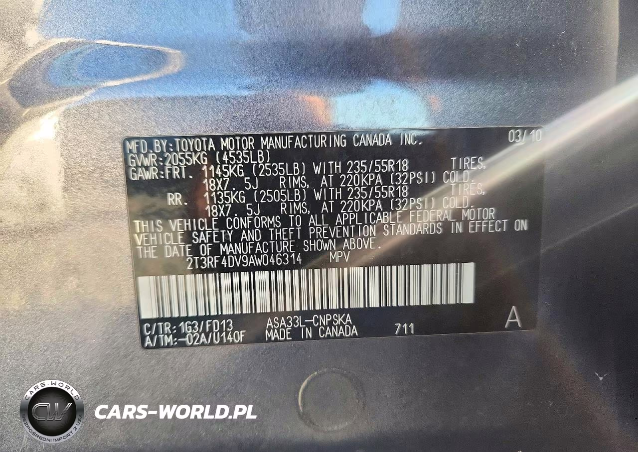 2010 Toyota Rav4 Sport VIN:2T3RF4DV9AW046314 - 13