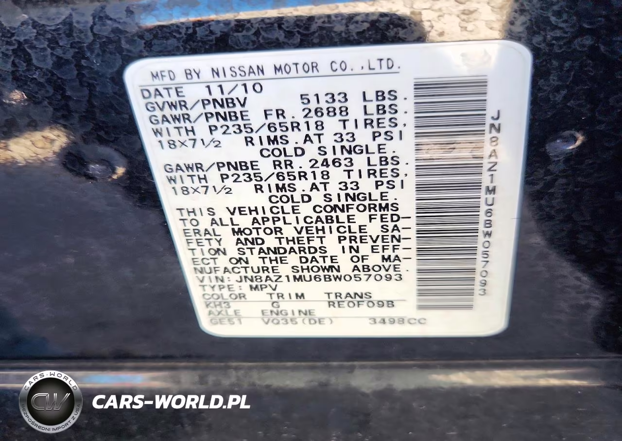 2011 Nissan Murano S VIN:JN8AZ1MU6BW057093 - 13