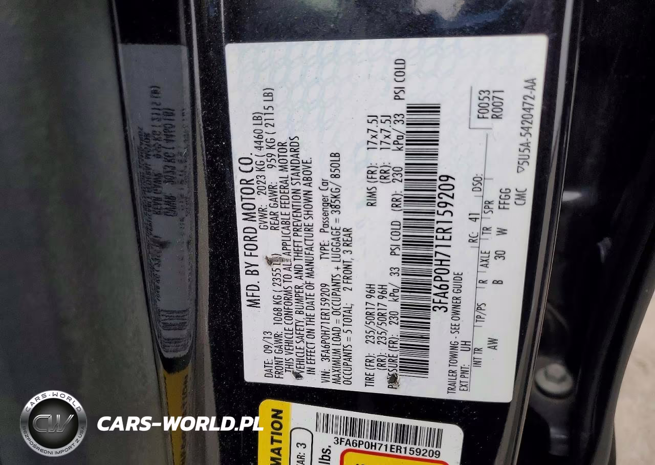 2014 Ford Fusion Se VIN:3FA6P0H71ER159209 - 13