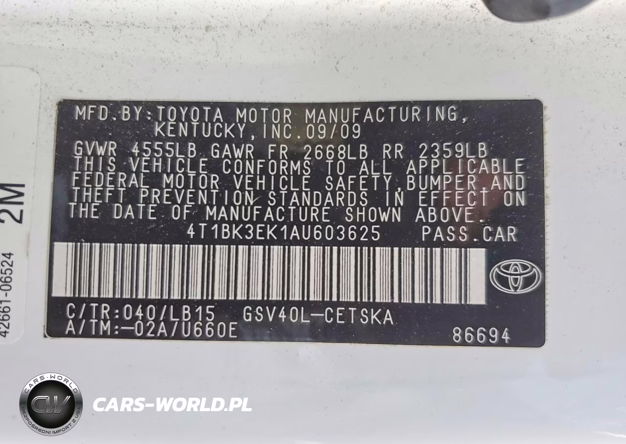 2010 Toyota Camry Auto VIN:4T1BK3EK1AU603625 - 12
