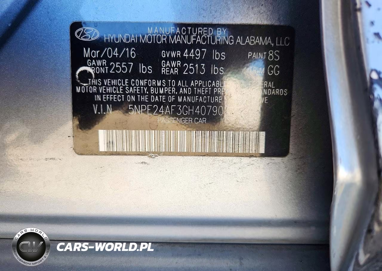 2016 Hyundai Sonata Se VIN:5NPE24AF3GH407902 - 12