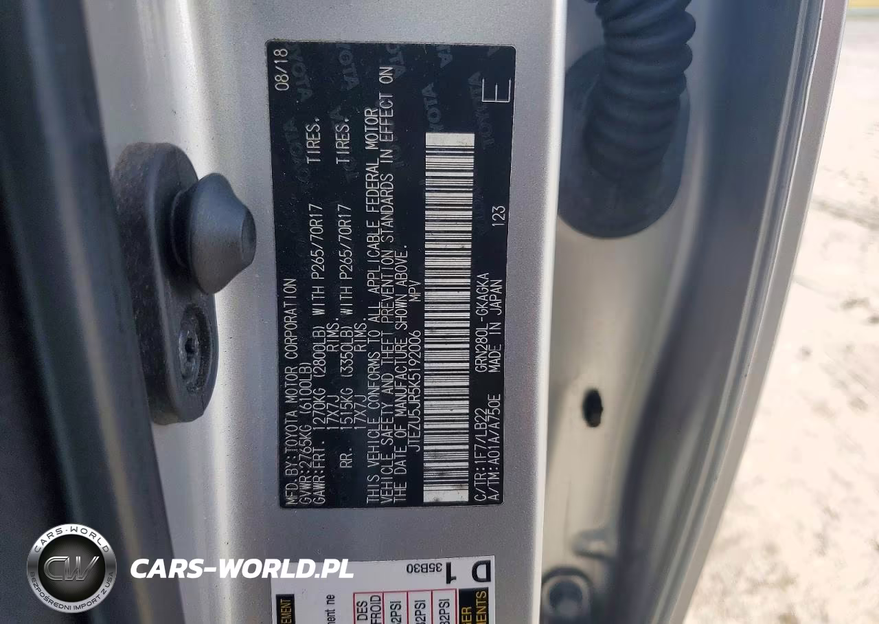 2019 Toyota 4Runner Sr5 Premium VIN:JTEZU5JR5K5192006 - 13