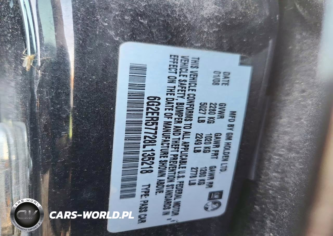2008 Pontiac G8 VIN:6G2ER57728L135218 - 12