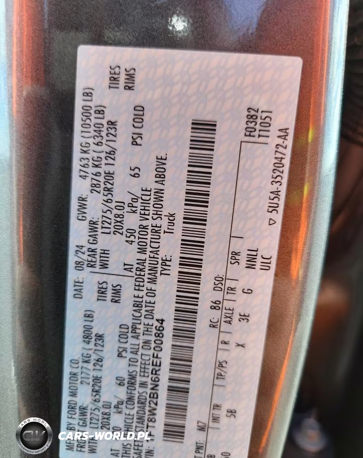 2024 Ford F250 Super Duty VIN:1FT8W2BN6REF00864 - 12