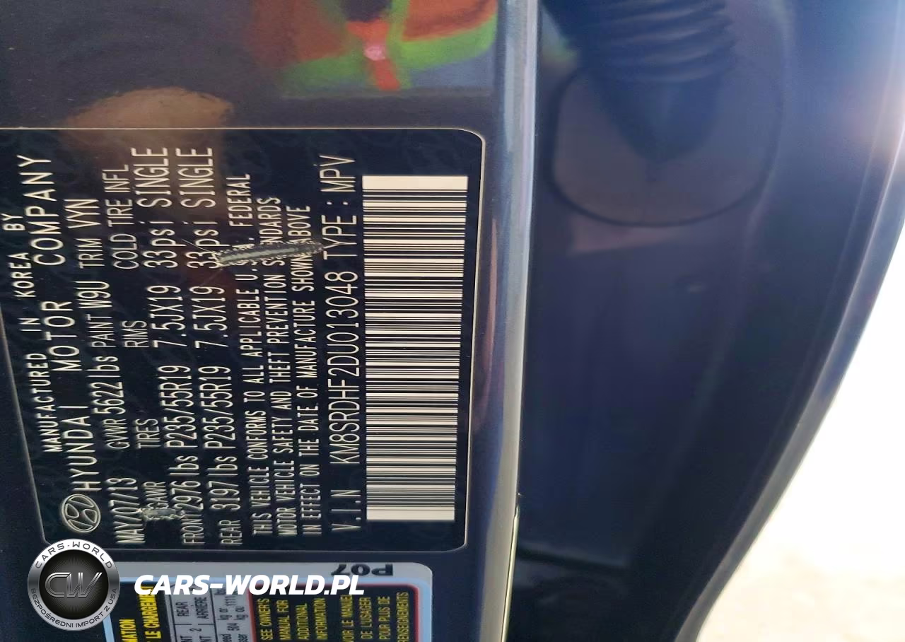 2013 Hyundai Santa Fe Limited VIN:KM8SRDHF2DU013048 - 13
