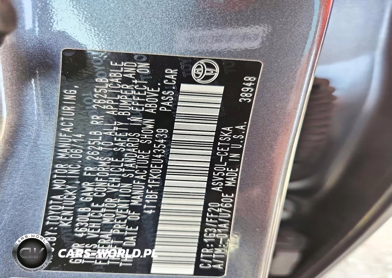 2014 Toyota Camry Se VIN:4T1BF1FK0EU435439 - 12