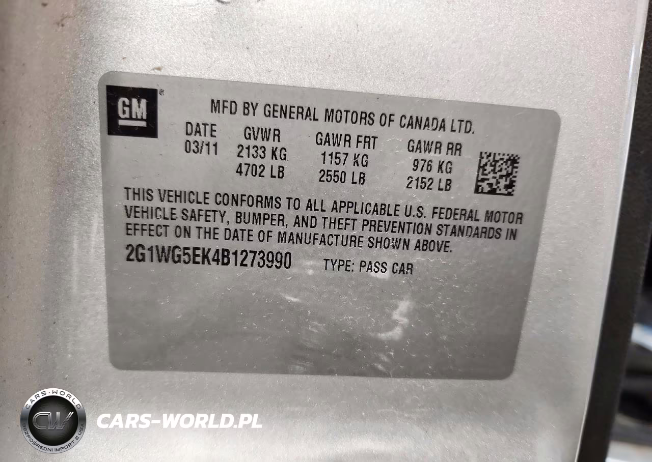 2011 Chevrolet Impala Lt VIN:2G1WG5EK4B1273990 - 12
