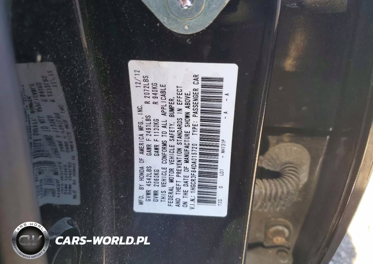 2013 Honda Accord Exl VIN:1HGCR3F84DA015720 - 12
