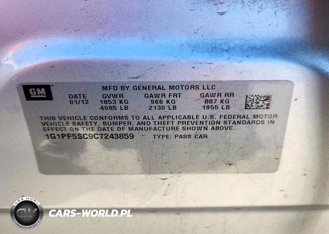 2012 Chevrolet Cruze Lt VIN:1G1PF5SC9C7243859 - 12