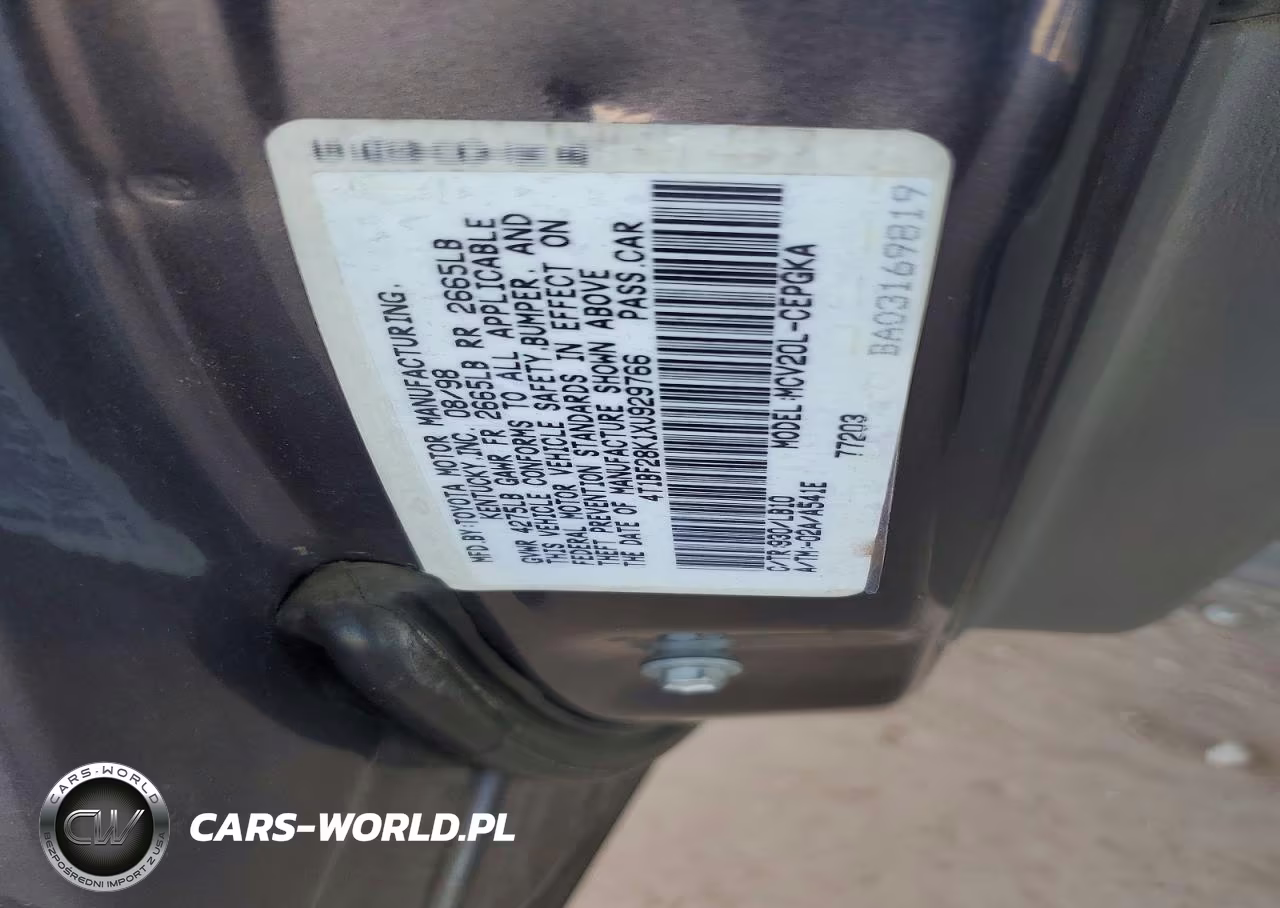 1999 Toyota Camry Xle V6 VIN:4T1BF28K1XU929766 - 12