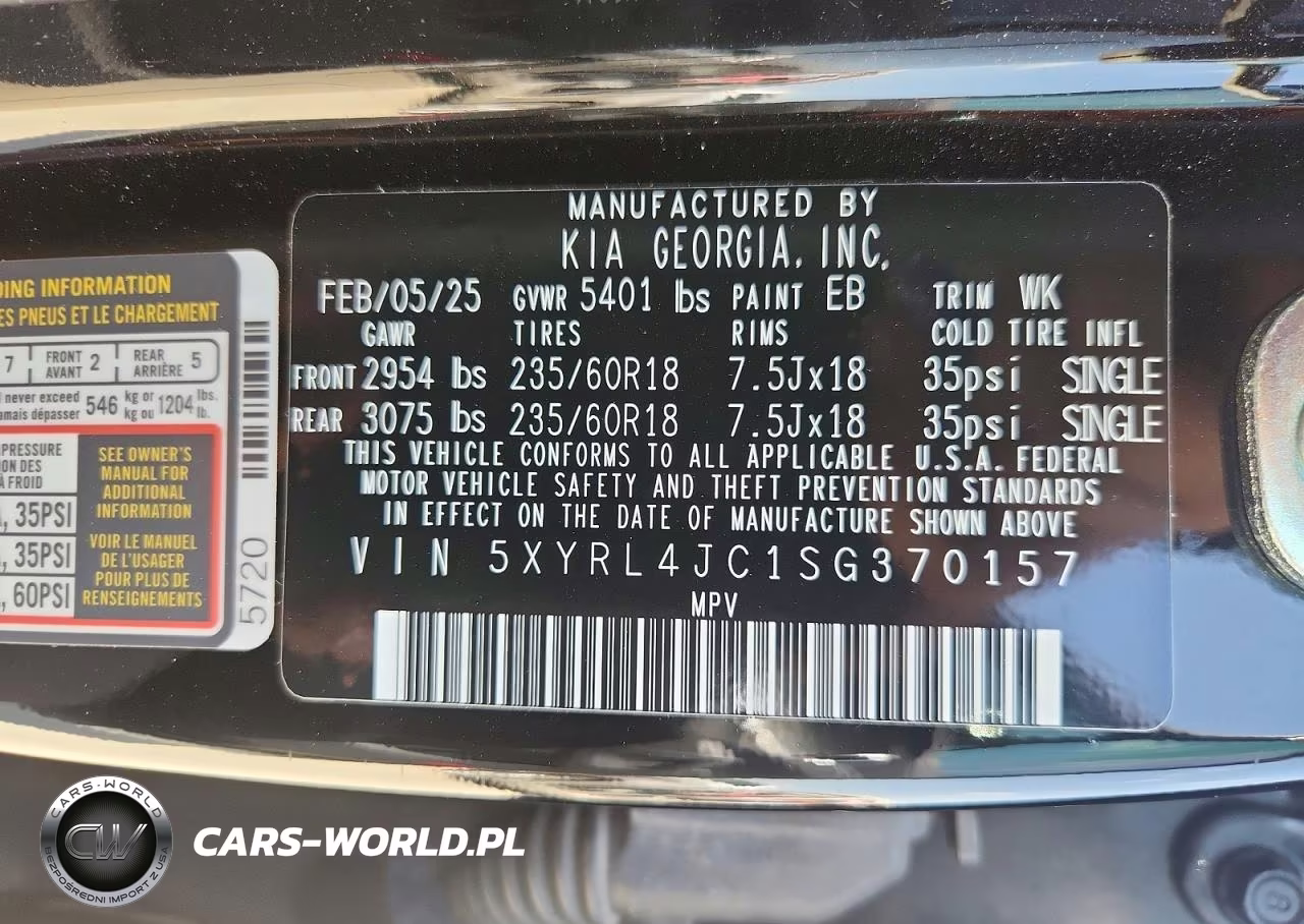 2025 Kia Sorento S VIN:5XYRL4JC1SG370157 - 12