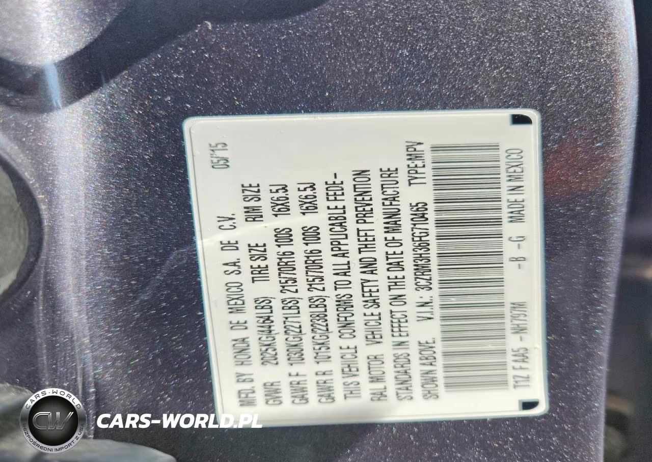 2015 Honda Cr-V Lx VIN:3CZRM3H36FG710465 - 14