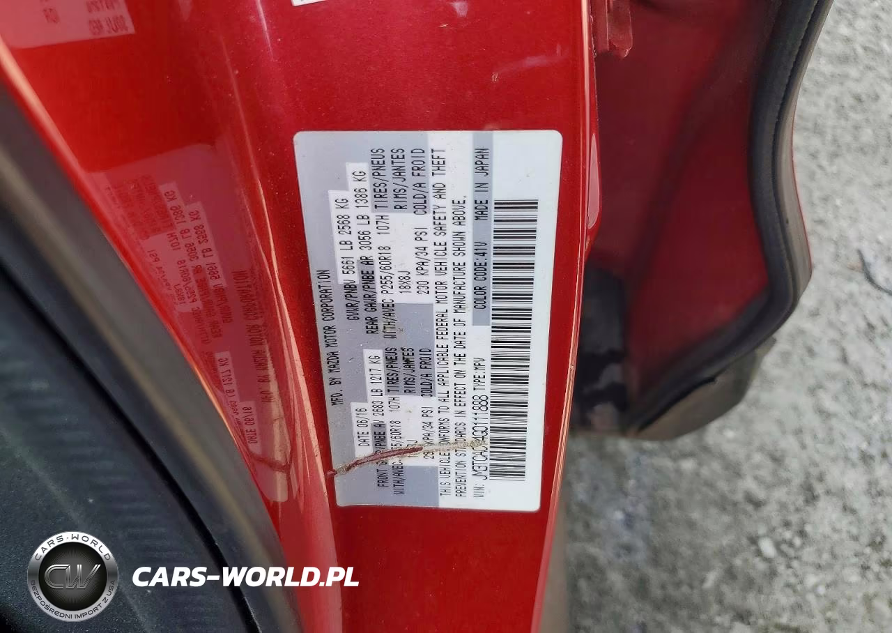 2016 Mazda Cx-9 Touring VIN:JM3TCACY4G0111888 - 14