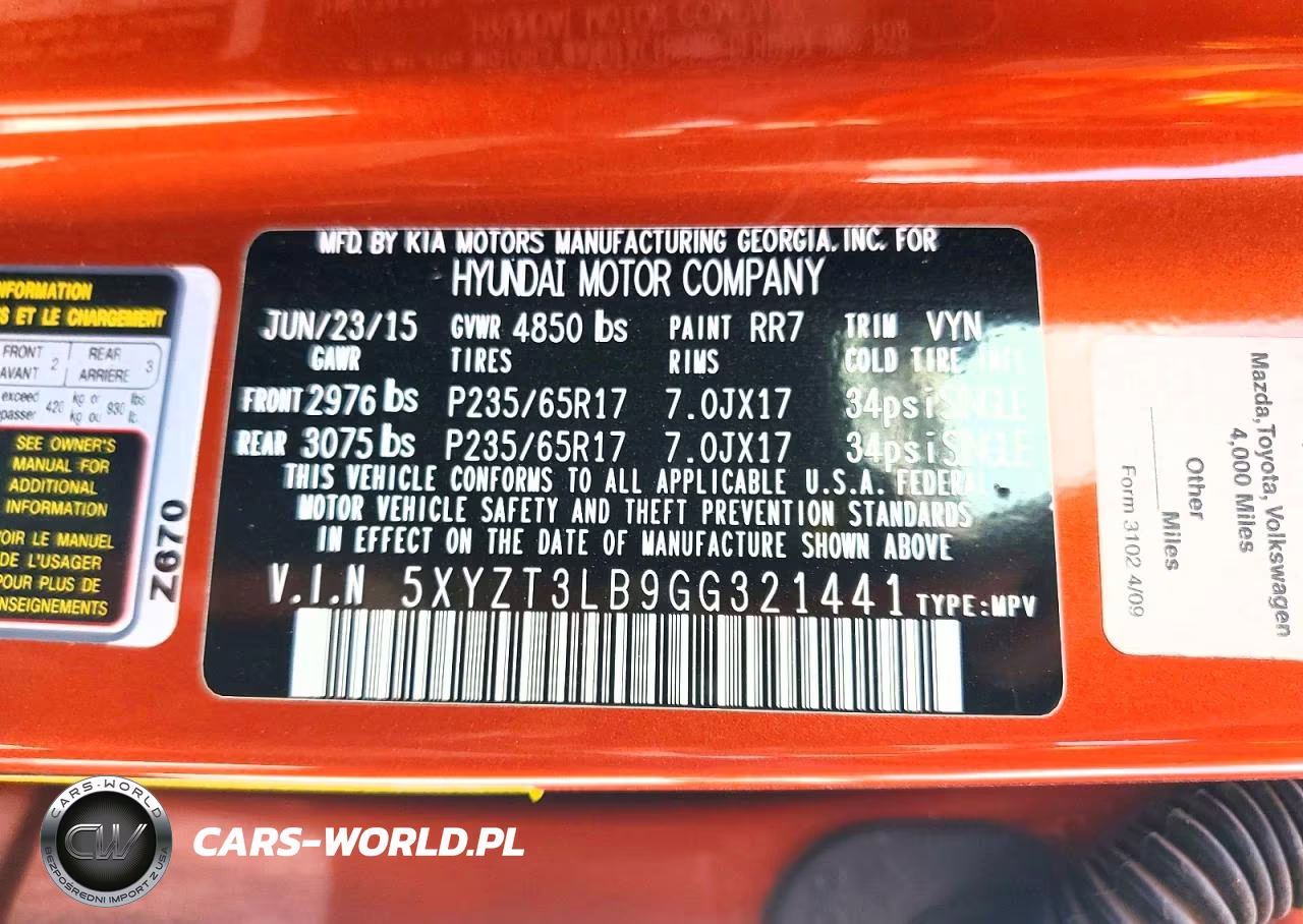 2016 Hyundai Santa Fe Sport 2.4L VIN:5XYZT3LB9GG321441 - 14