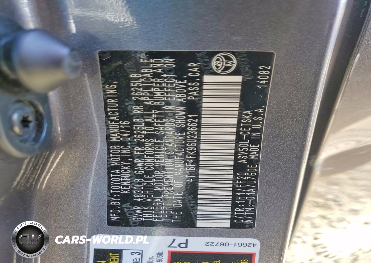 2016 Toyota Camry Se VIN:4T1BF1FK9GU236621 - 12