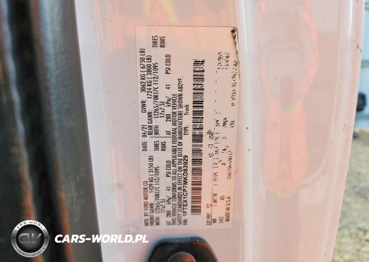 2021 Ford F150 Super Cab VIN:1FTEX1CP7MKD83929 - 12