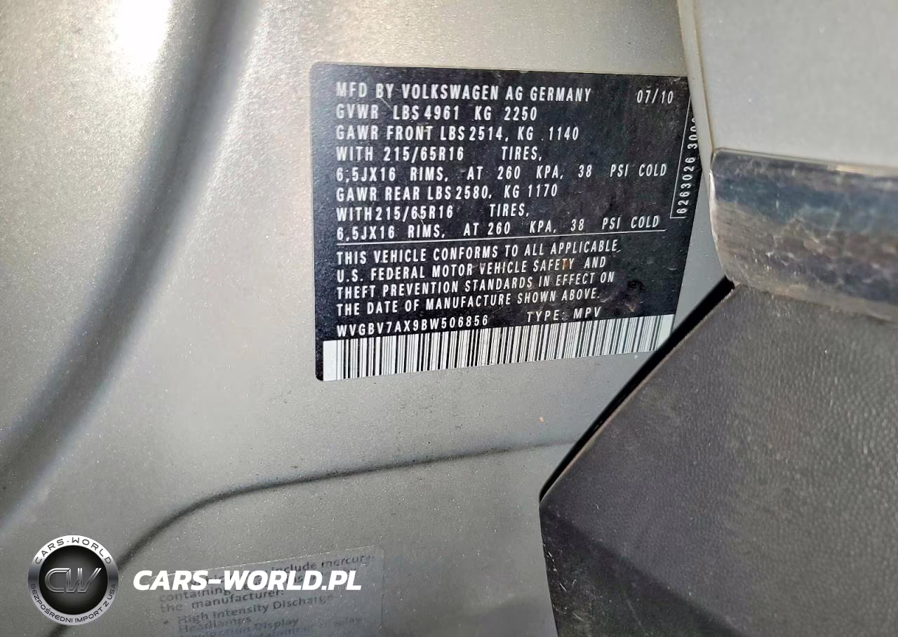 2011 Volkswagen Tiguan S VIN:WVGBV7AX9BW506856 - 13