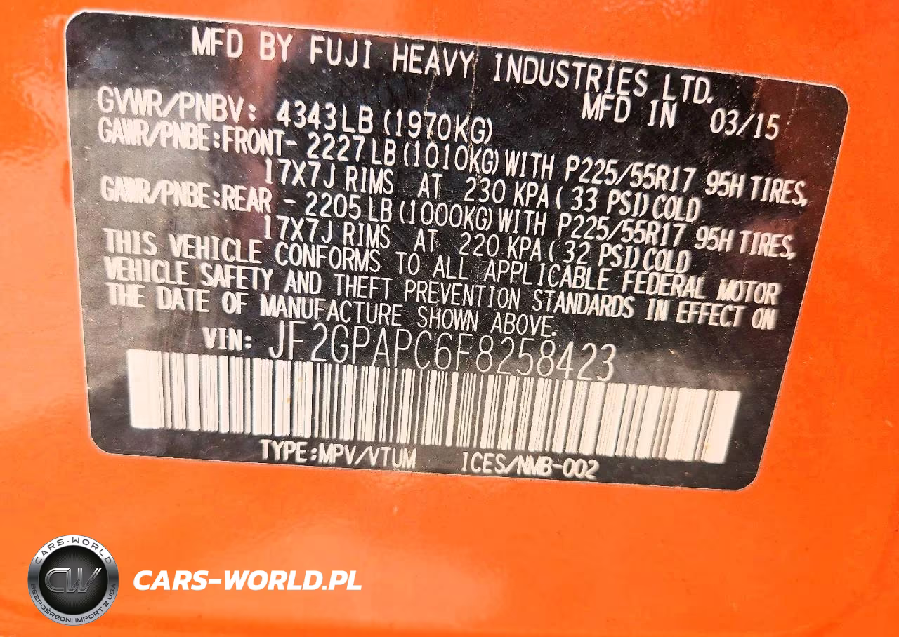 2015 Subaru Xv Crosstrek 2.0 Limited VIN:JF2GPAPC6F8258423 - 13