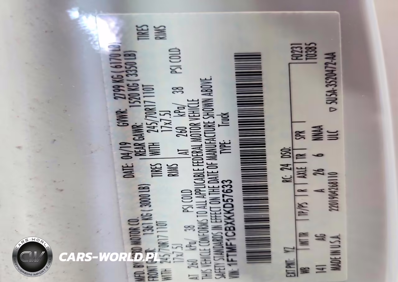 2019 Ford F150 VIN:1FTMF1CBXKKD57633 - 12