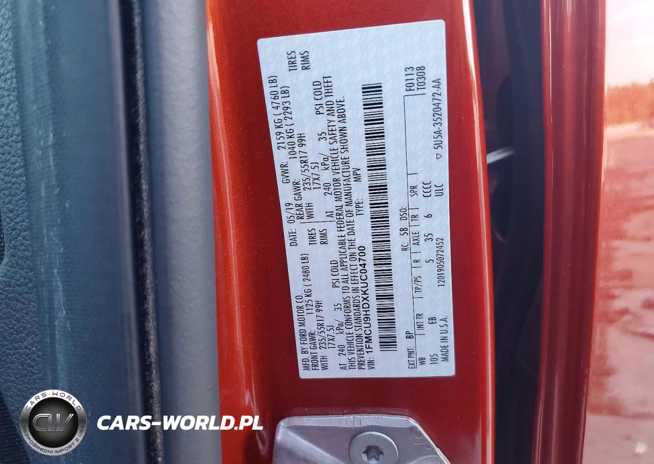 2019 Ford Escape Sel VIN:1FMCU9HDXKUC04700 - 13