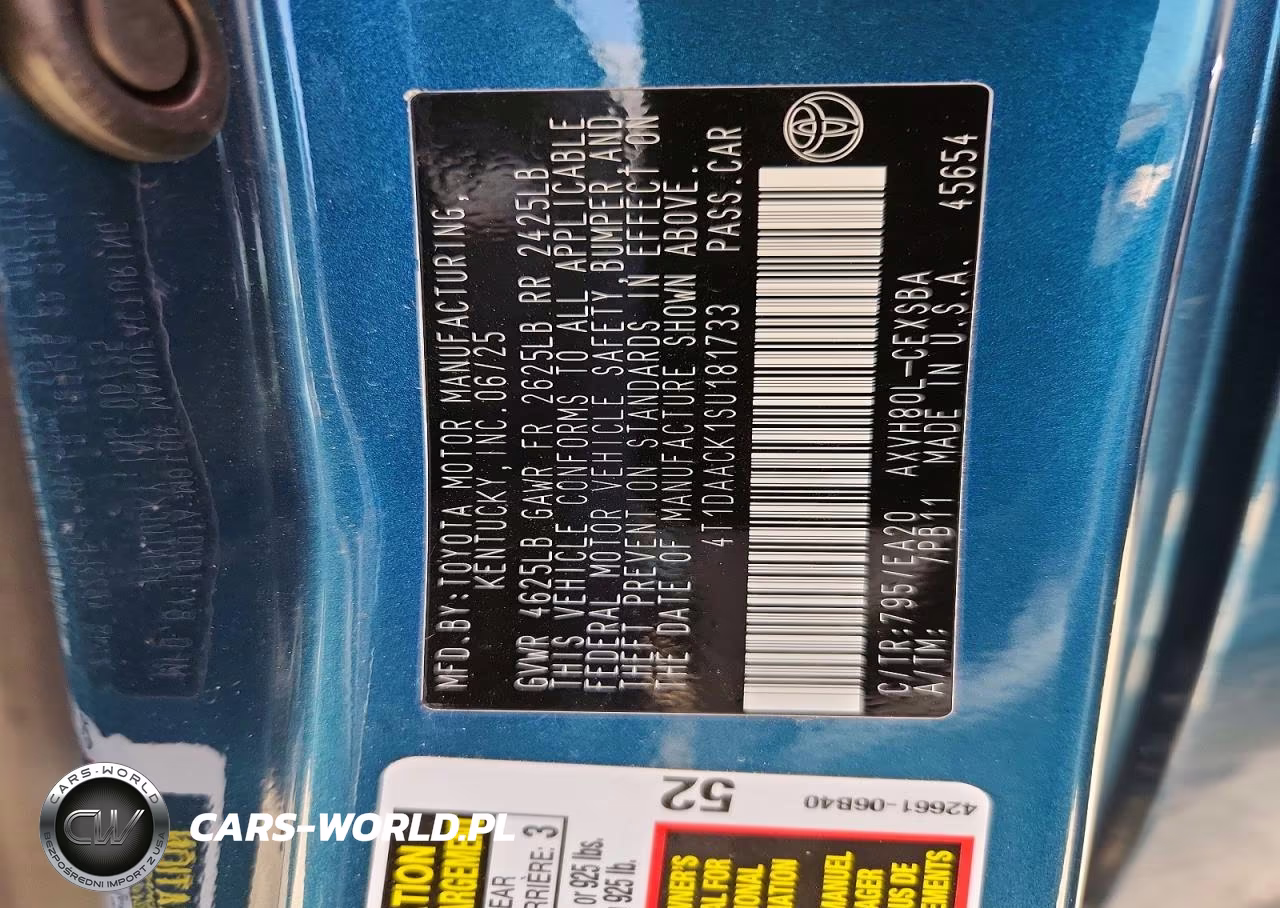 2025 Toyota Camry VIN:4T1DAACK1SU181733 - 12