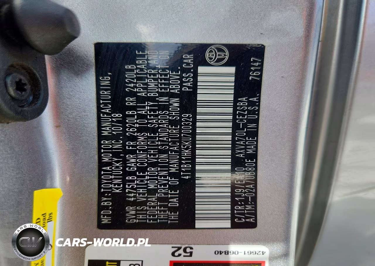 2019 Toyota Camry Se VIN:4T1B11HK5KU700329 - 12
