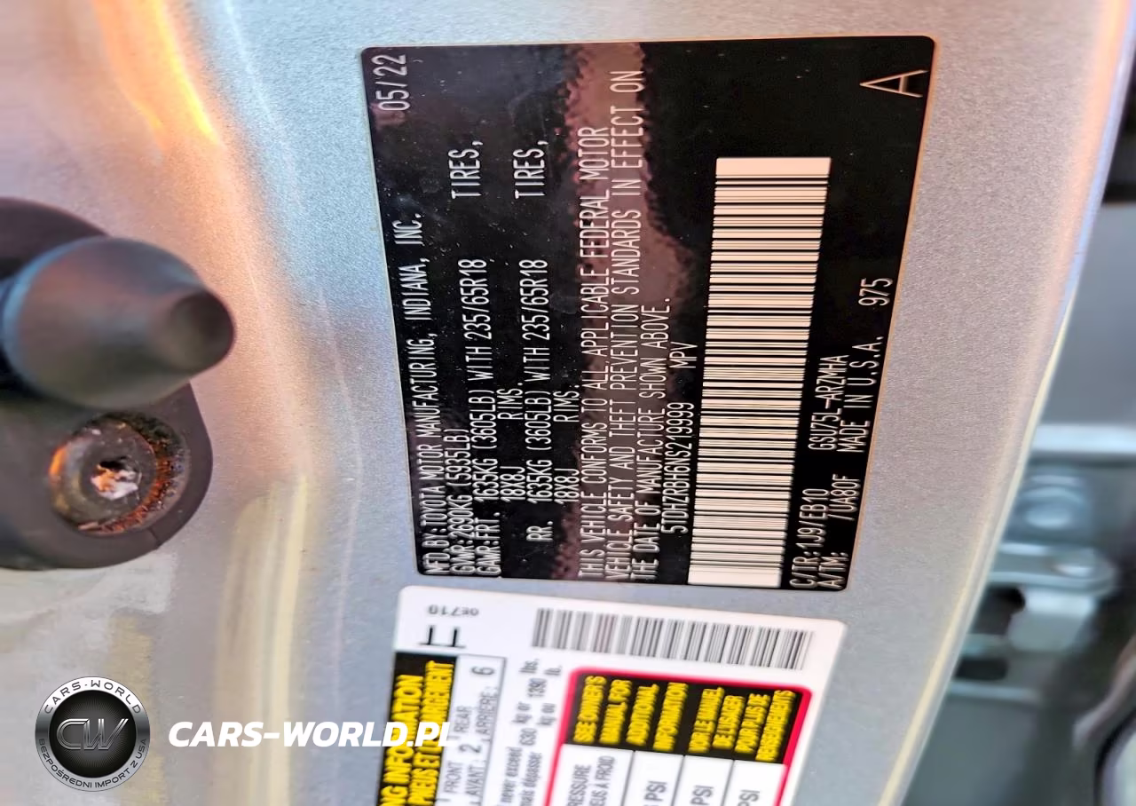 2022 Toyota Highlander Xle VIN:5TDHZRBH6NS219999 - 13