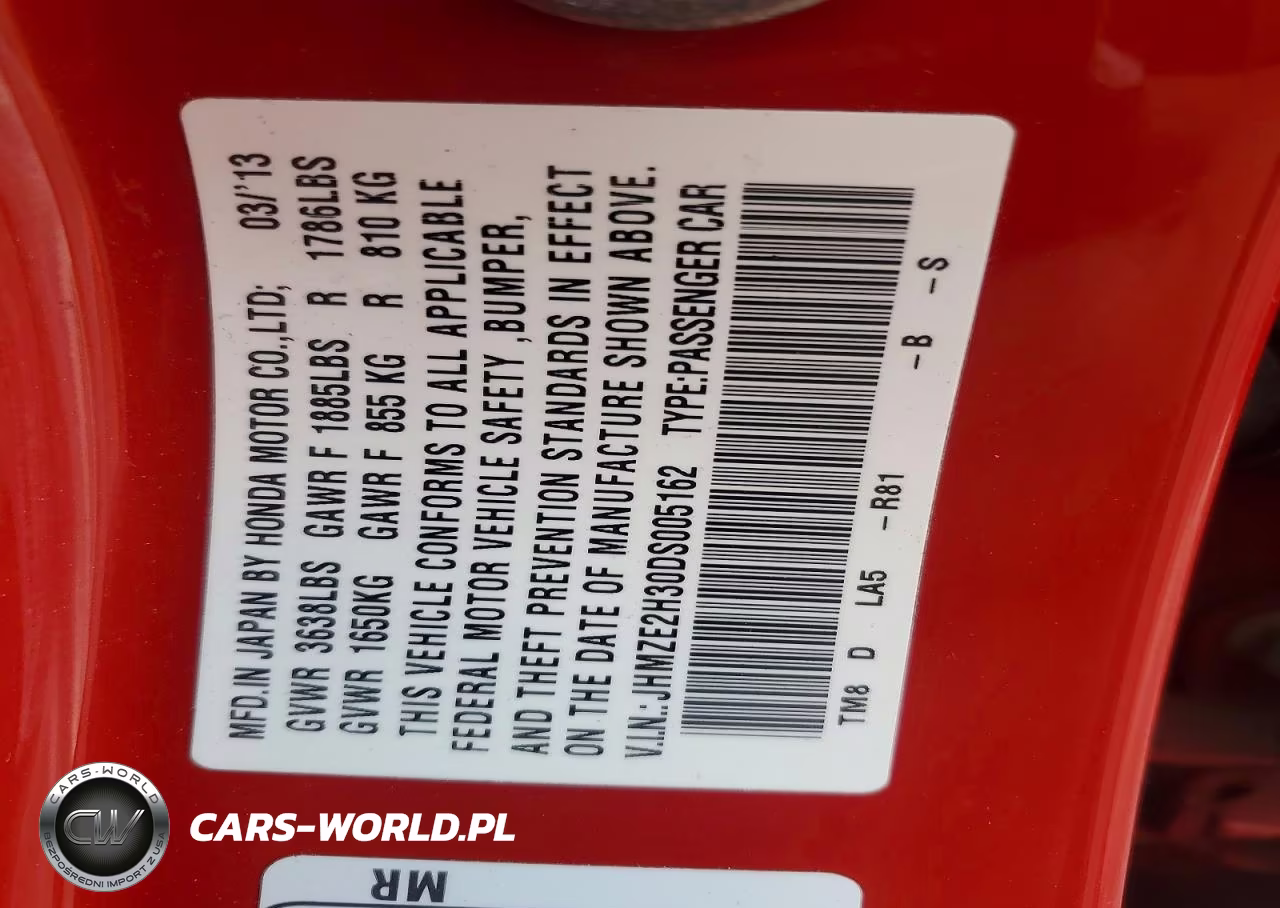 2013 Honda Insight VIN:JHMZE2H30DS005162 - 14