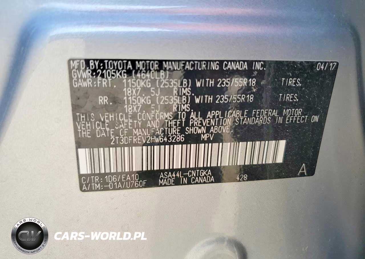 2017 Toyota Rav4 Limited VIN:2T3DFREV2HW643286 - 13