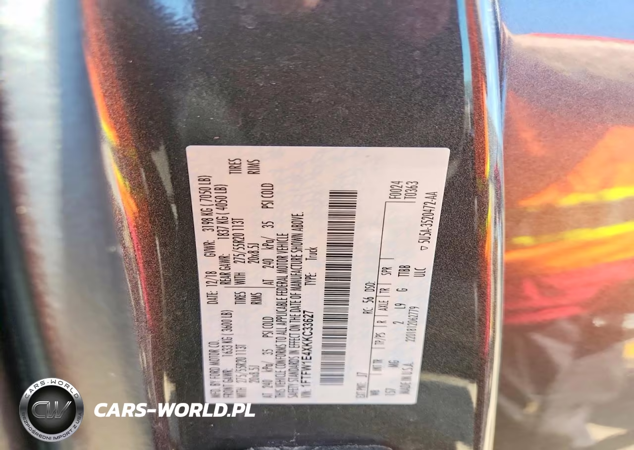 2019 Ford F150 Supercrew VIN:1FTFW1E4XKKC33627 - 13