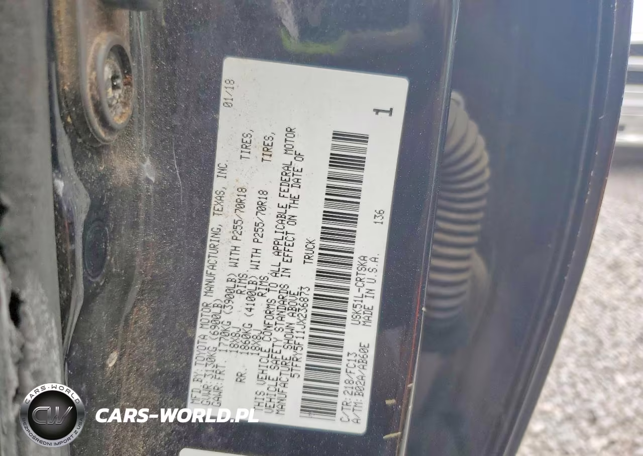 2018 Toyota Tundra Sr5 VIN:5TFRY5F11JX236873 - 12