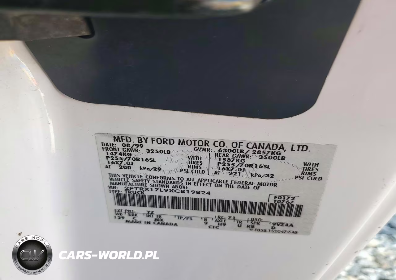 1999 Ford F150 VIN:2FTRX17L9XCB19824 - 13
