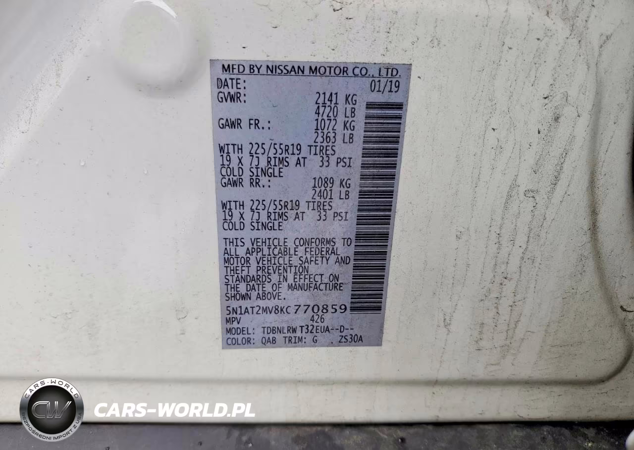 2019 Nissan Rogue Sl VIN:5N1AT2MV8KC770859 - 13