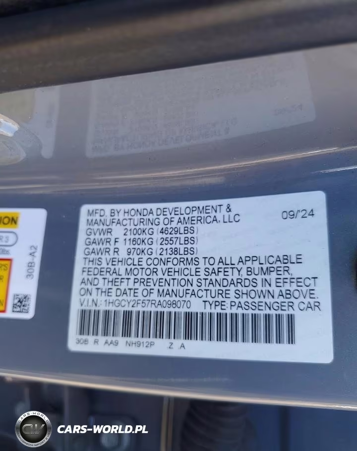 2024 Honda Accord Hybrid Sport VIN:1HGCY2F57RA098070 - 12