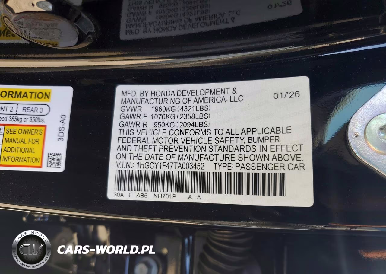 2026 Honda Accord Se VIN:1HGCY1F47TA003452 - 12