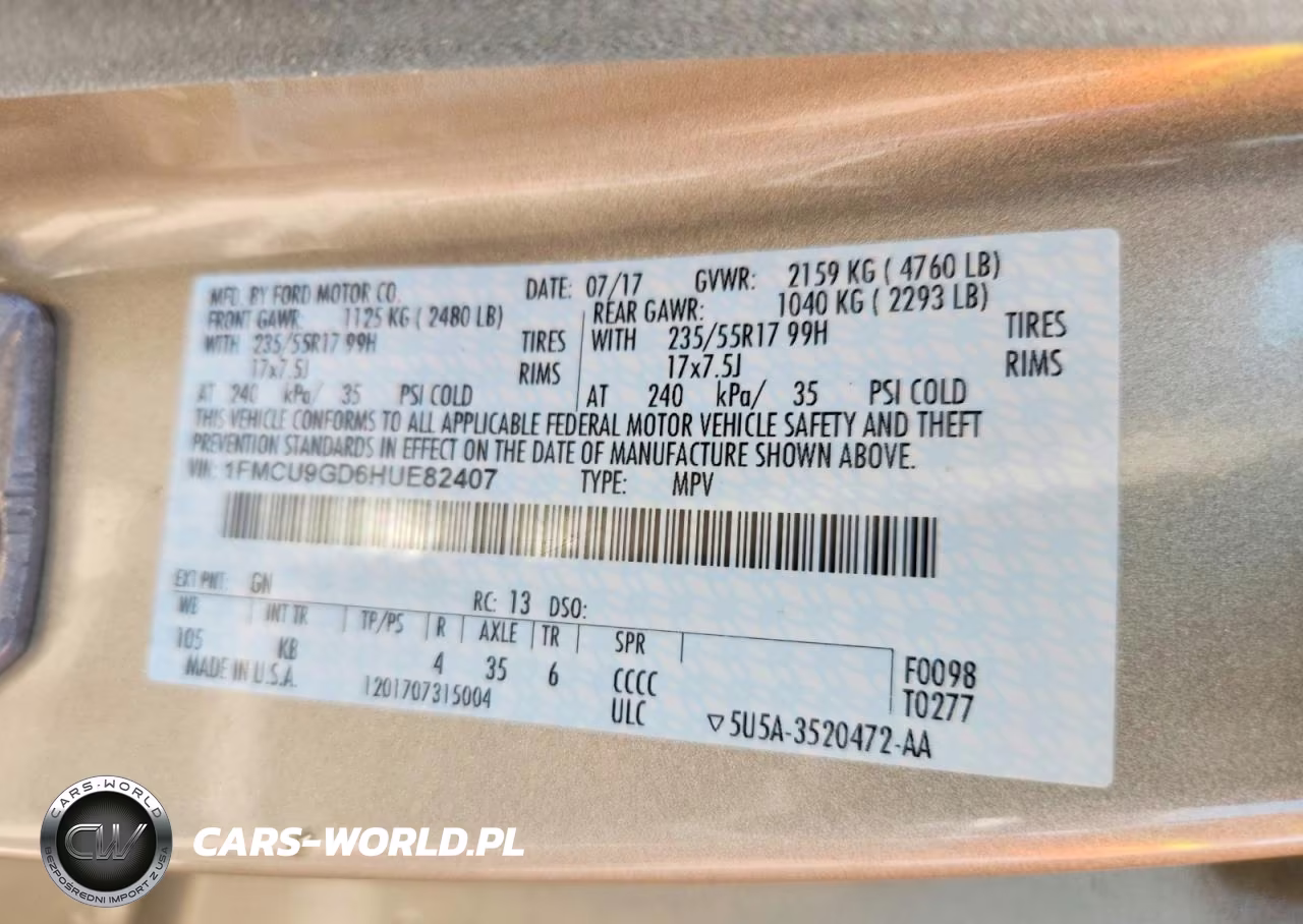 2017 Ford Escape Se VIN:1FMCU9GD6HUE82407 - 13
