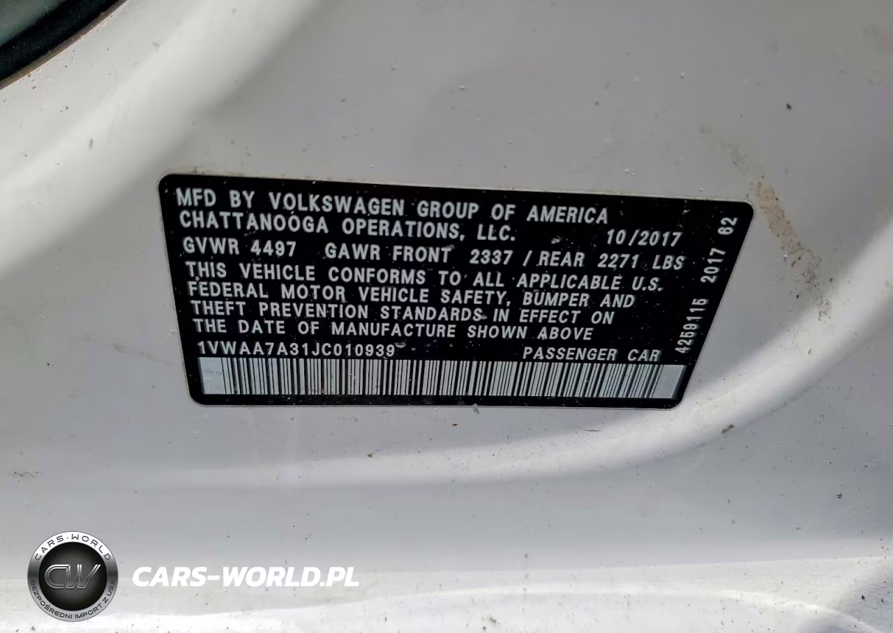 2018 Volkswagen Passat S VIN:1VWAA7A31JC010939 - 12