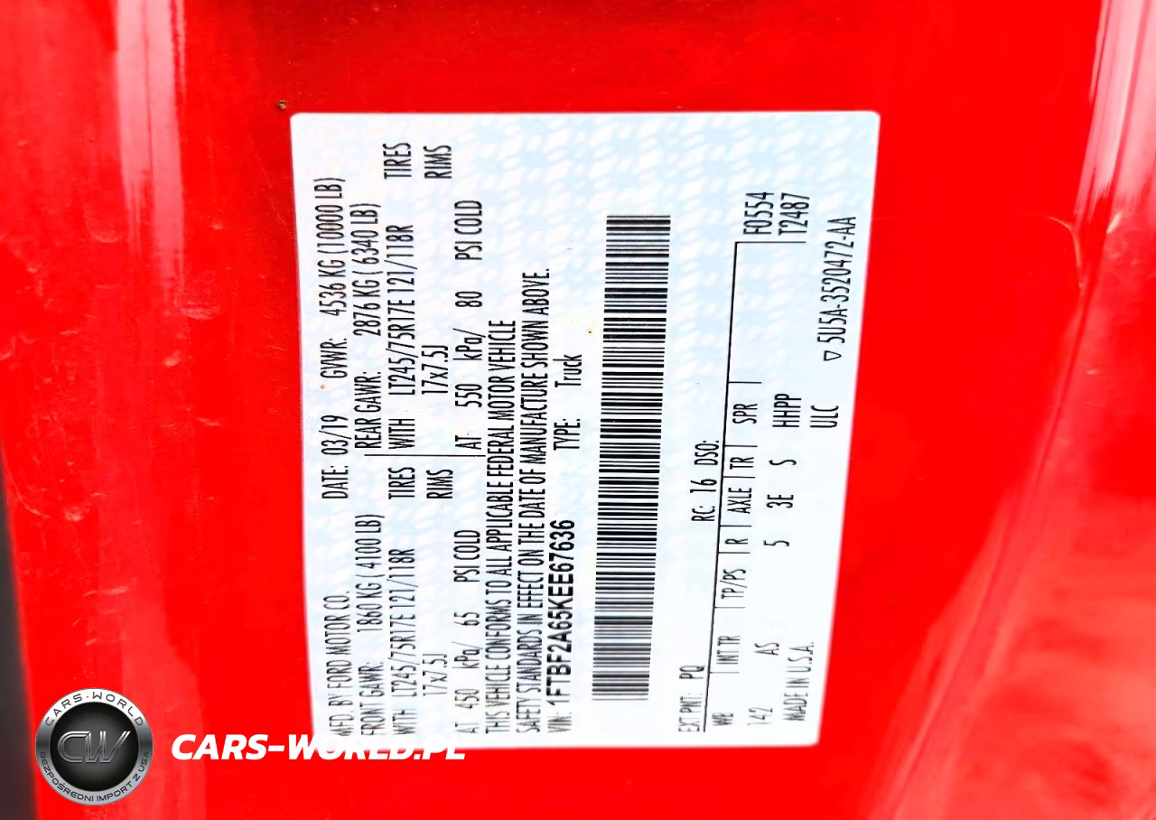 2019 Ford F250 Super Duty VIN:1FTBF2A65KEE67636 - 12