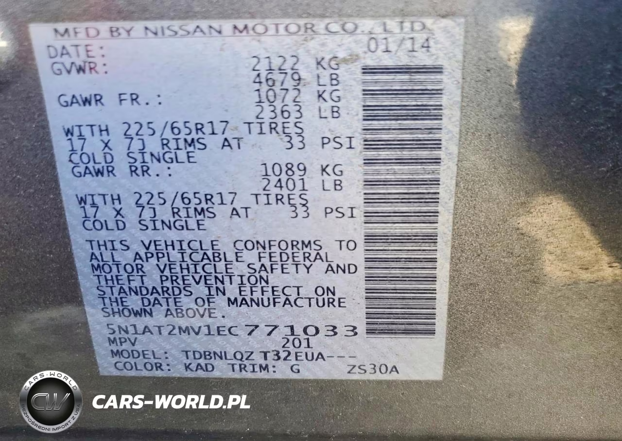 2014 Nissan Rogue Sv VIN:5N1AT2MV1EC771033 - 13