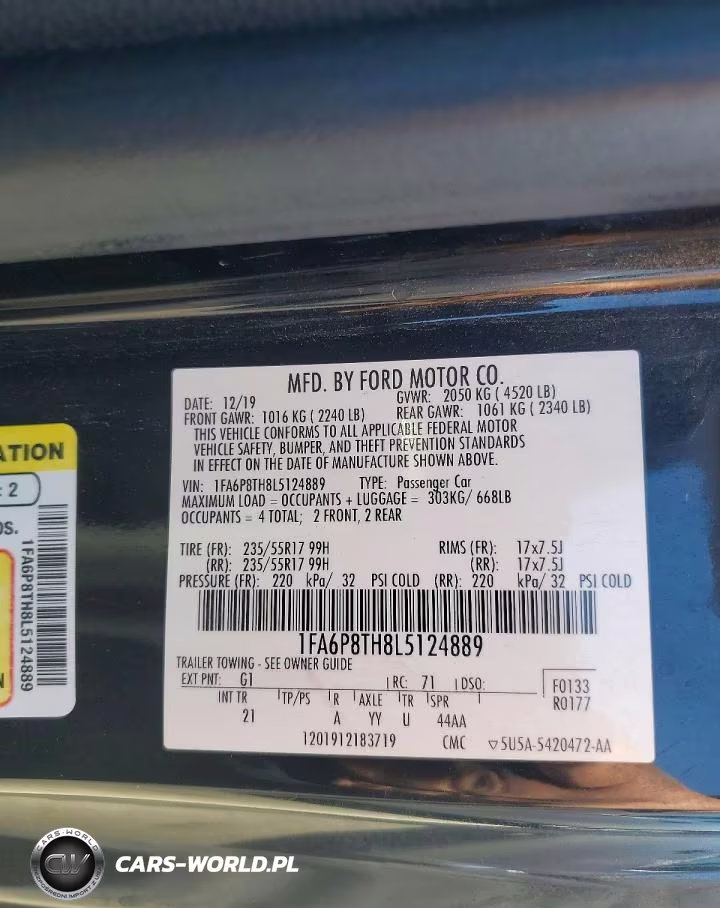 2020 Ford Mustang VIN:1FA6P8TH8L5124889 - 12