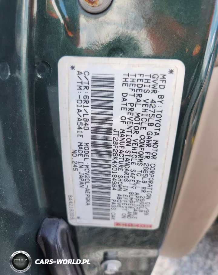 1999 Toyota Camry Xle V6 VIN:JT2BF28K4X0184984 - 12