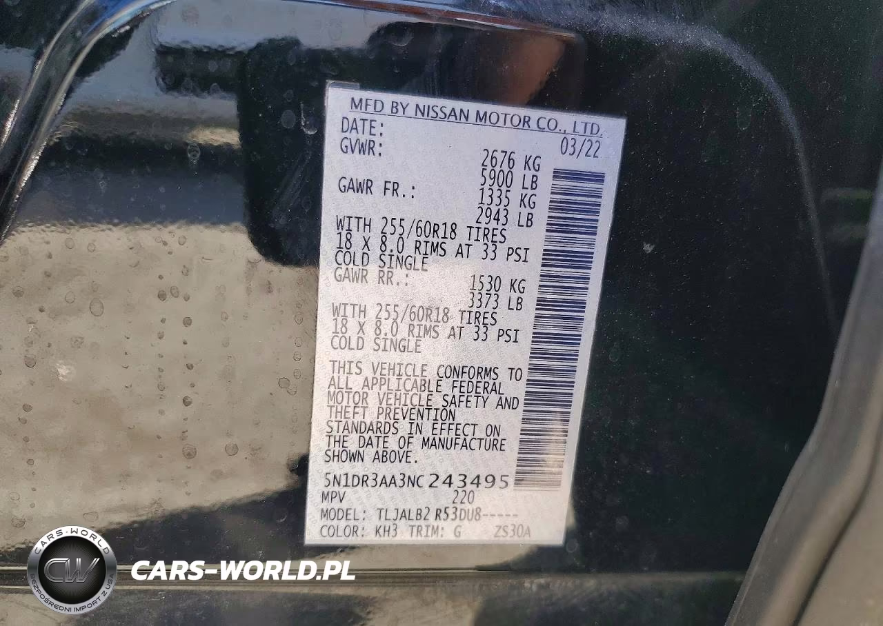 2022 Niss Pathfinder S VIN:5N1DR3AA3NC243495 - 13