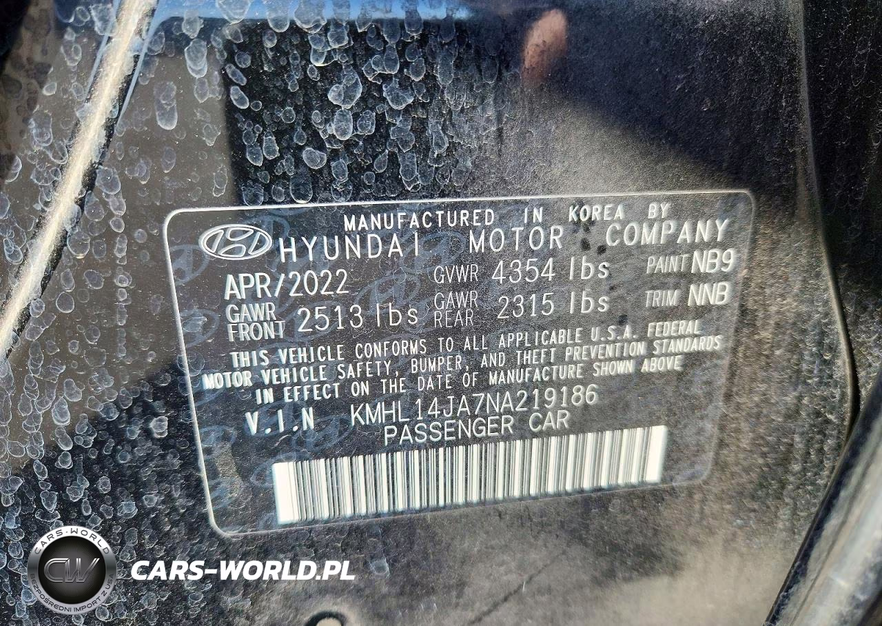 2022 Hyundai Sonata Sel VIN:KMHL14JA7NA219186 - 13