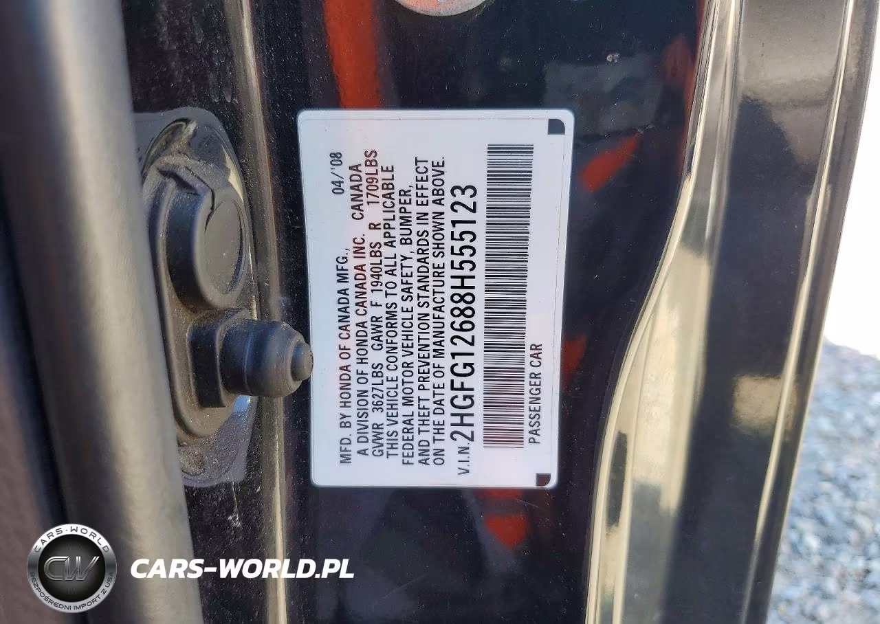 2008 Honda Civic Lx VIN:2HGFG12688H555123 - 12