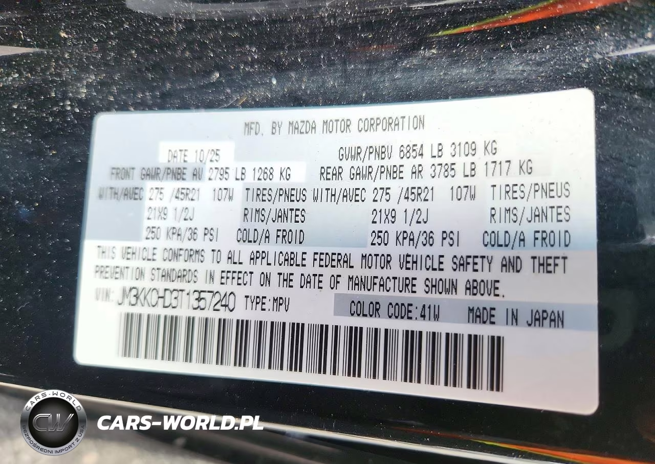 2026 Mazda Cx-90 Premium Sport VIN:JM3KKCHD3T1357240 - 14