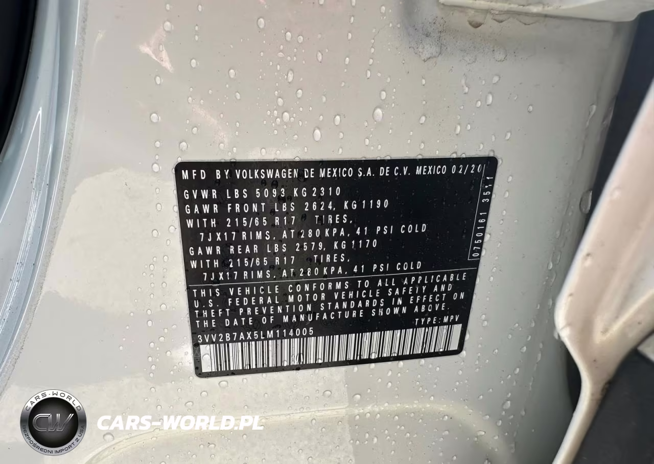 2020 Volkswagen Tiguan Se VIN:3VV2B7AX5LM114005 - 10